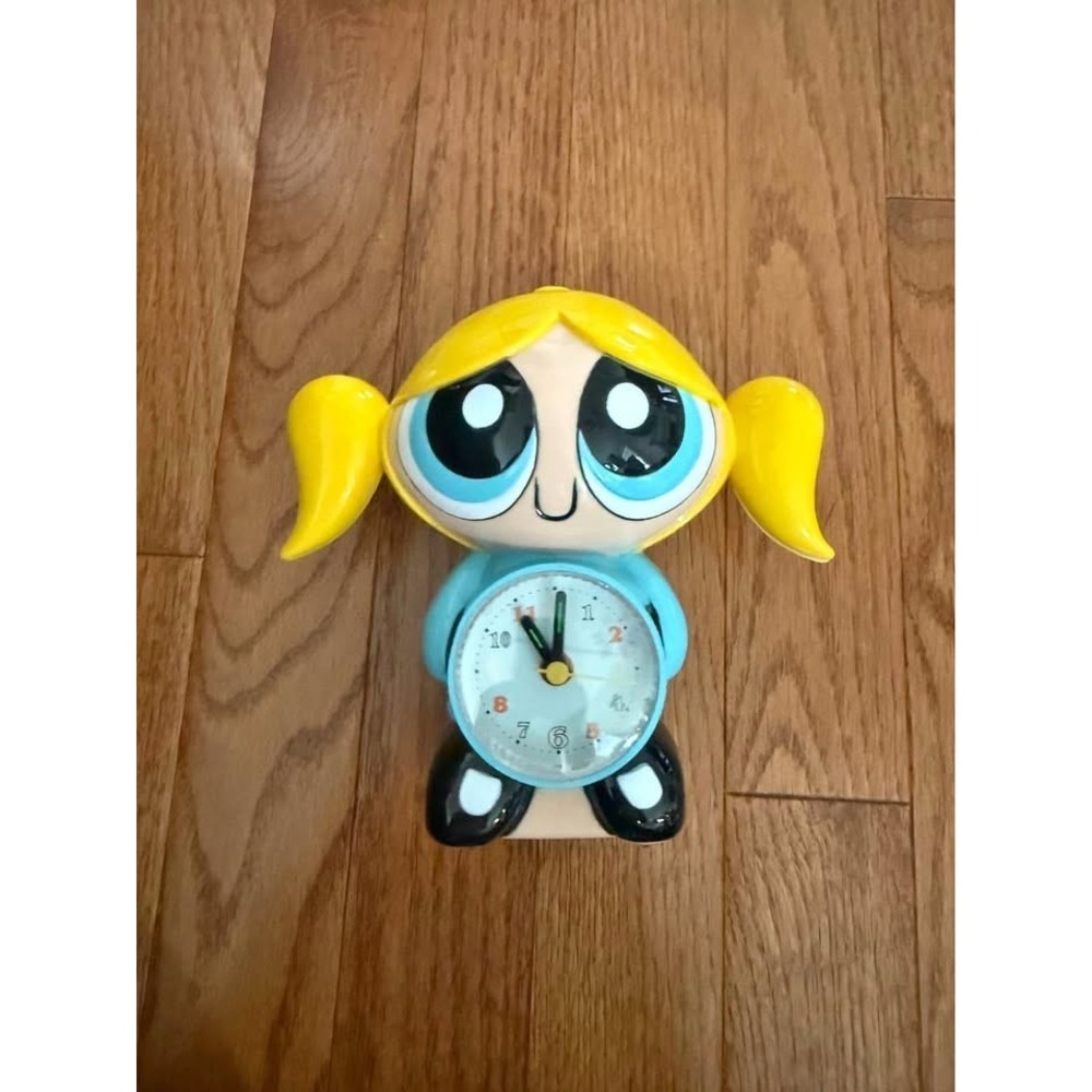 NIB NEW Vintage Pink Powerpuff Girls Bubbles Y2k Plastic Alarm Clock‎